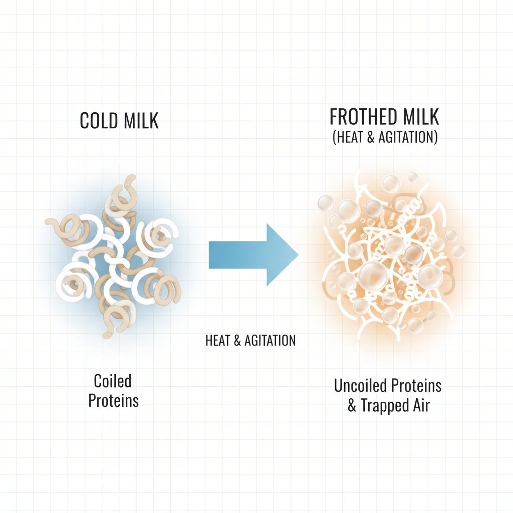 a diagram showing how protein in soy milk creates stable foam