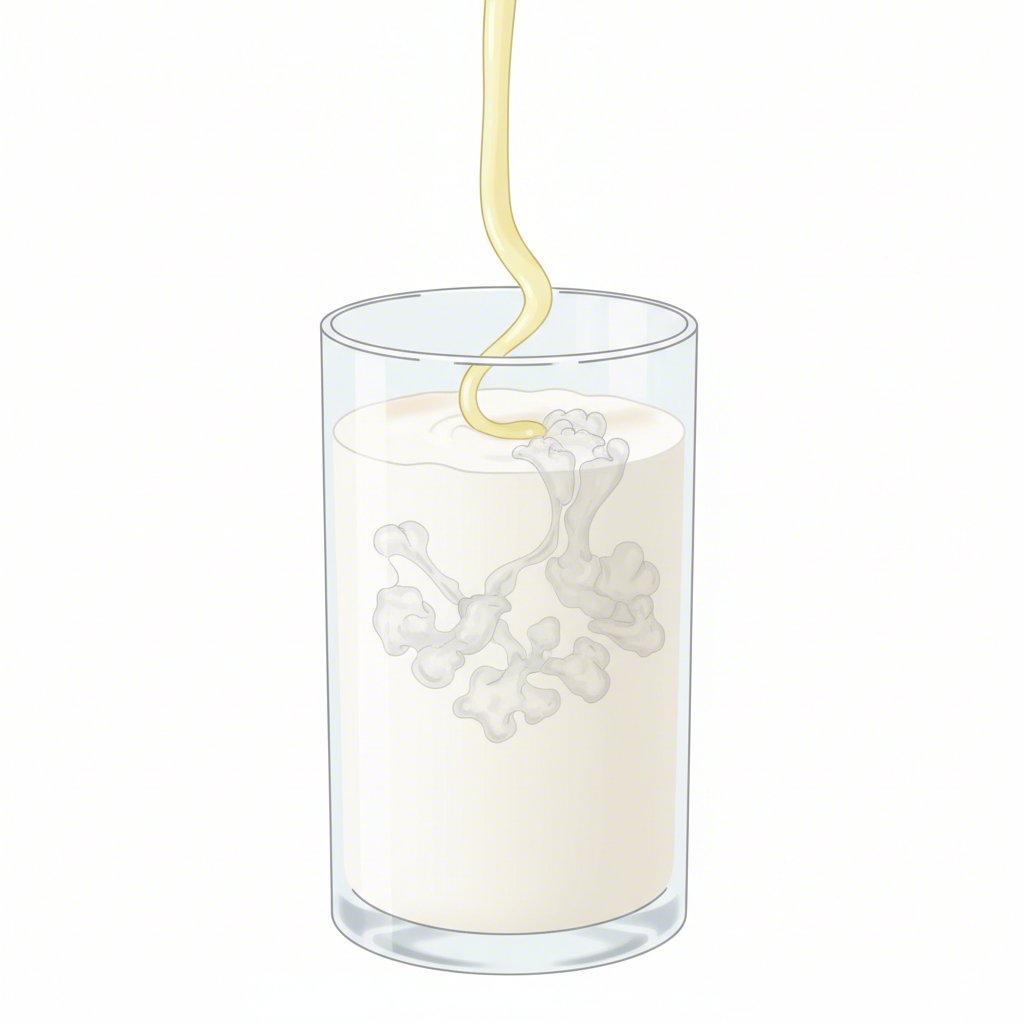 abstract illustration of making vegan buttermilk with soy milk and acid