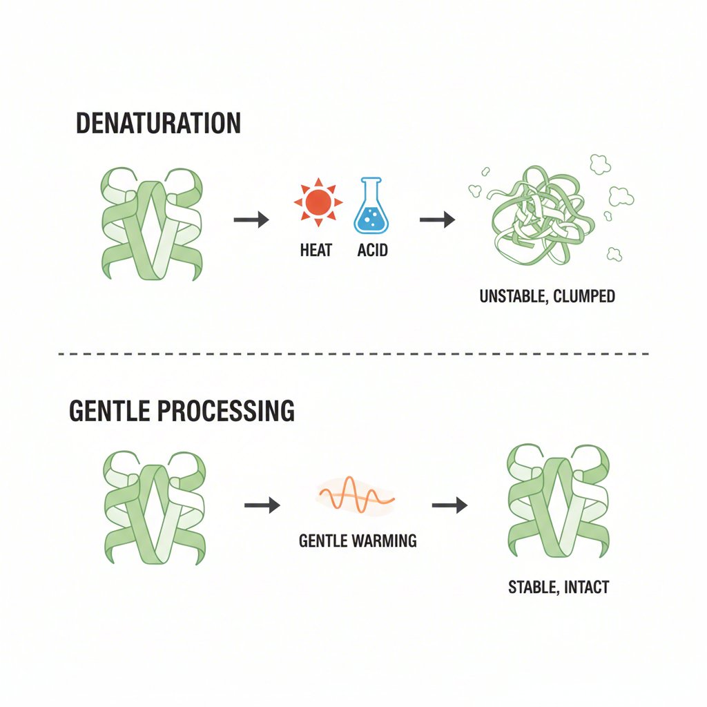 diagram illustrating how heat and acid affect soy milk proteins
