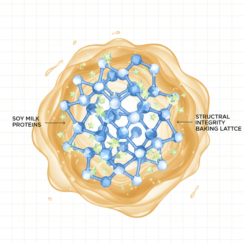 diagram illustrating the protein structure soy milk provides in batter