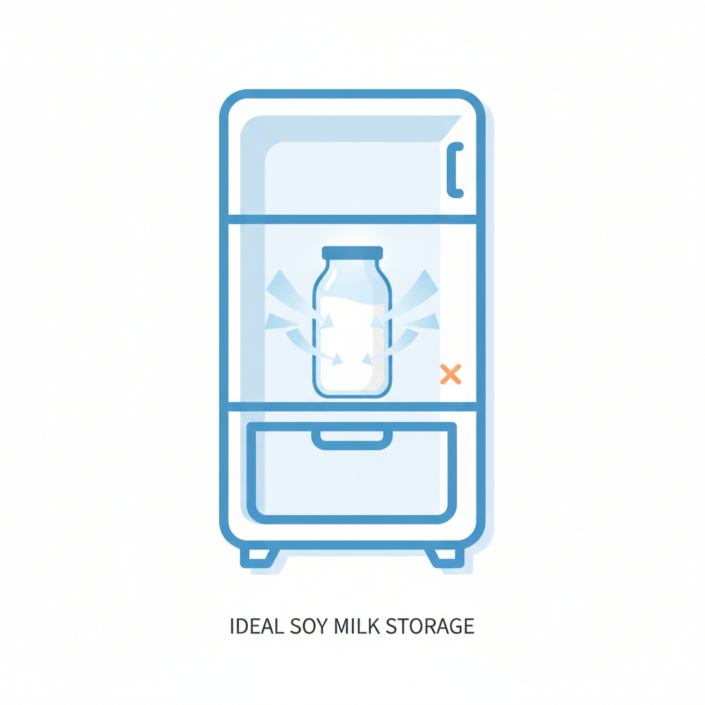 diagram showing the best place to store soy milk in a refrigerator for maximum freshness