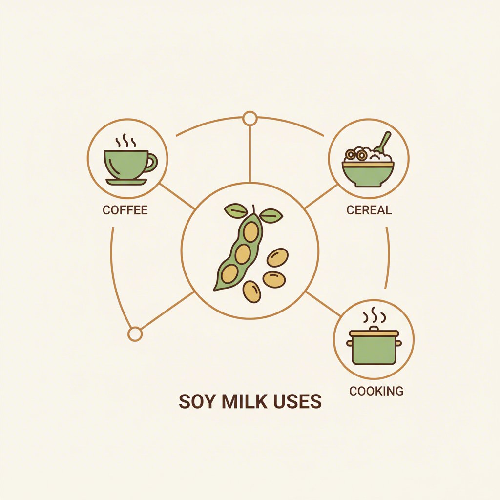 diagram showing the versatile uses for different soy milk brands