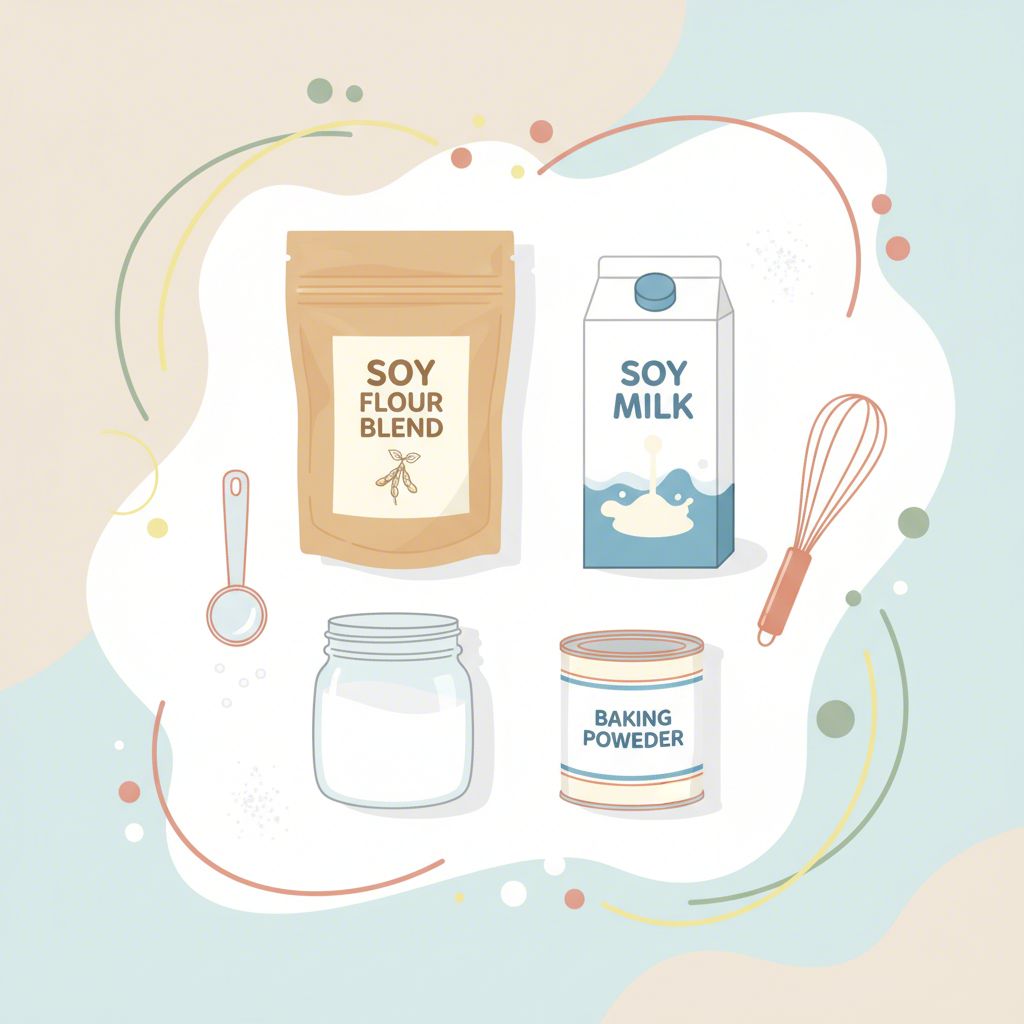 essential ingredients for the perfect soy milk pancakes