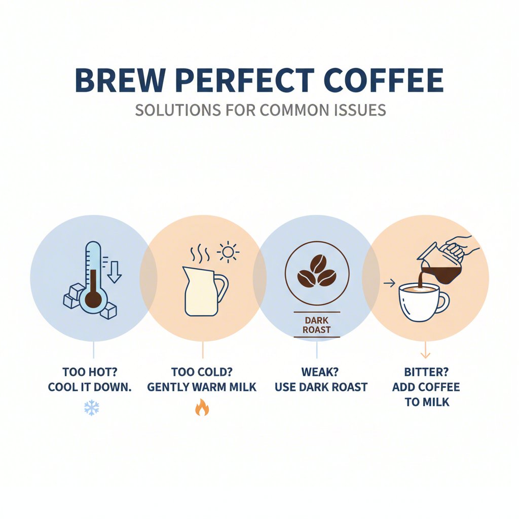 infographic showing various methods to prevent soy milk from curdling in coffee