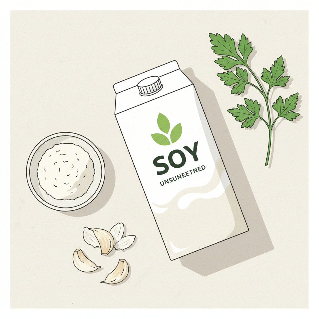 key ingredients for creating a dairy free creamy pasta sauce