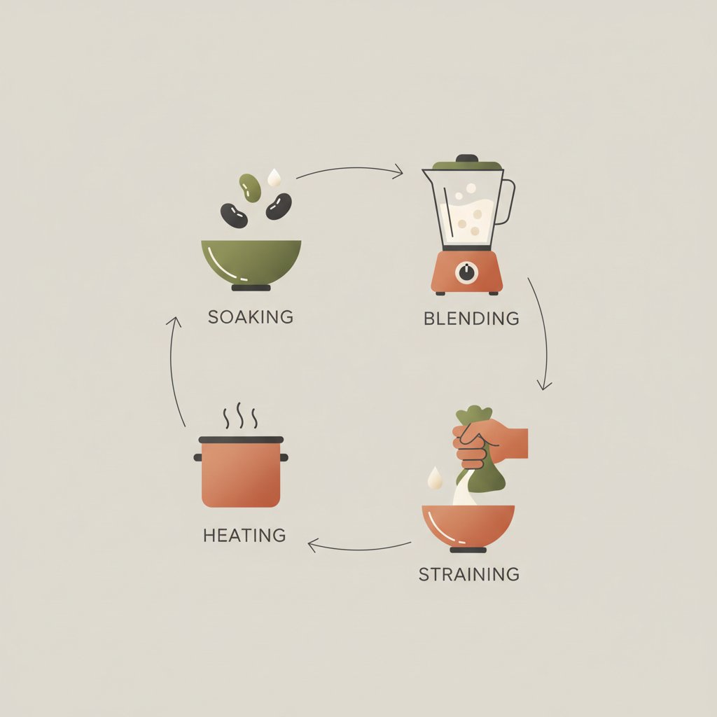 the four main steps to creating perfect homemade soy milk